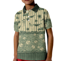 Hawaii Christmas In July Kid Polo Shirt Olive Green Mele Kalikimaka Sea Animals