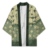 Hawaii Christmas In July Kimono Olive Green Mele Kalikimaka Sea Animals