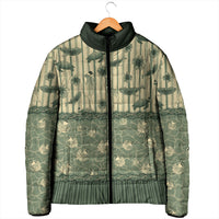 Hawaii Christmas In July Padded Jacket Olive Green Mele Kalikimaka Sea Animals