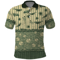 Hawaii Christmas In July Polo Shirt Olive Green Mele Kalikimaka Sea Animals