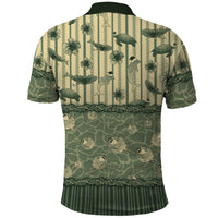 Hawaii Christmas In July Polo Shirt Olive Green Mele Kalikimaka Sea Animals