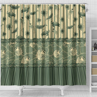 Hawaii Christmas In July Shower Curtain Olive Green Mele Kalikimaka Sea Animals