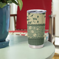 Hawaii Christmas In July Tumbler Cup Olive Green Mele Kalikimaka Sea Animals