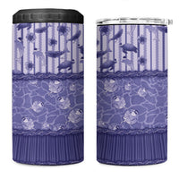 Hawaii Christmas In July 4 in 1 Can Cooler Tumbler Amethyst Purple Mele Kalikimaka Sea Animals
