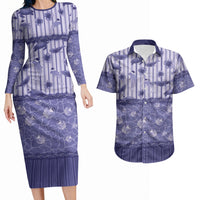 Hawaii Christmas In July Couples Matching Long Sleeve Bodycon Dress and Hawaiian Shirt Amethyst Purple Mele Kalikimaka Sea Animals DT05 Purple - Polynesian Pride