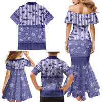 Hawaii Christmas In July Family Matching Mermaid Dress and Hawaiian Shirt Amethyst Purple Mele Kalikimaka Sea Animals