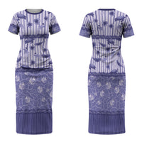 Hawaii Christmas In July Family Matching Short Sleeve Bodycon Dress and Hawaiian Shirt Amethyst Purple Mele Kalikimaka Sea Animals DT05 Mom's Dress Purple - Polynesian Pride