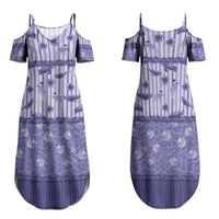 Hawaii Christmas In July Family Matching Summer Maxi Dress and Hawaiian Shirt Amethyst Purple Mele Kalikimaka Sea Animals DT05 Mom's Dress Purple - Polynesian Pride