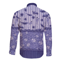 Hawaii Christmas In July Long Sleeve Button Shirt Amethyst Purple Mele Kalikimaka Sea Animals