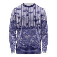 Hawaii Christmas In July Long Sleeve Shirt Amethyst Purple Mele Kalikimaka Sea Animals