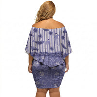 Hawaii Christmas In July Off Shoulder Short Dress Amethyst Purple Mele Kalikimaka Sea Animals DT05 - Polynesian Pride
