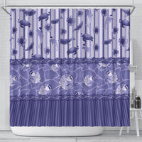 Hawaii Christmas In July Shower Curtain Amethyst Purple Mele Kalikimaka Sea Animals