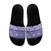 Hawaii Christmas In July Slide Sandals Amethyst Purple Mele Kalikimaka Sea Animals