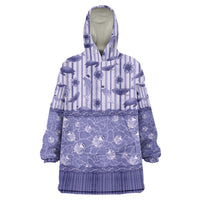 Hawaii Christmas In July Wearable Blanket Hoodie Amethyst Purple Mele Kalikimaka Sea Animals