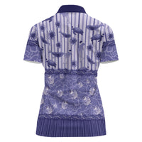 Hawaii Christmas In July Women Polo Shirt Amethyst Purple Mele Kalikimaka Sea Animals