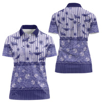 Hawaii Christmas In July Women Polo Shirt Amethyst Purple Mele Kalikimaka Sea Animals