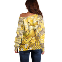 Hawaii Banana Seal Off Shoulder Sweater Ilio Holo I Ka Uaua Aloha