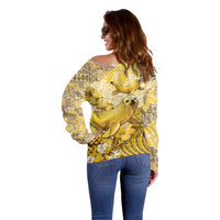 Hawaii Banana Seal Off Shoulder Sweater Ilio Holo I Ka Uaua Aloha