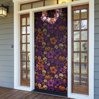Hawaii Halloween Door Cover Skeleton Bones Flower Lei Tropical Floral