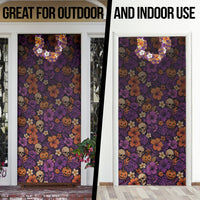 Hawaii Halloween Door Cover Skeleton Bones Flower Lei Tropical Floral