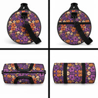 Hawaii Halloween Duffle Bag Skeleton Pumpkin Hawaiian Flower Tribal