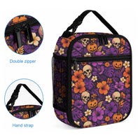Hawaii Halloween Lunch Bag Skeleton Pumpkin Hawaiian Flower Tribal