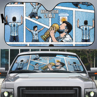 Argentina Football Auto Sun Shade Goat Comic Style Sun Of May
