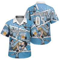 Custom Argentina Football Family Matching Mermaid Dress and Hawaiian Shirt Goat Comic Style Sun Of May