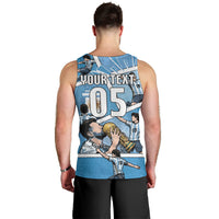 Custom Argentina Football Men Tank Top Goat Comic Style Sun Of May DT05 - Polynesian Pride