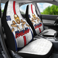 Custom England Football Car Seat Cover Three Lions Trophy St George Cross