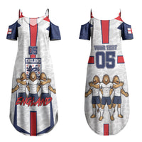 Custom England Football Couples Matching Summer Maxi Dress and Hawaiian Shirt Three Lions Trophy St George Cross