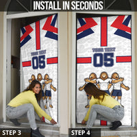 Custom England Football Door Cover Three Lions Trophy St George Cross DT05 - Polynesian Pride