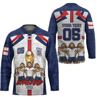 Custom England Football Hockey Jersey Three Lions Trophy St George Cross