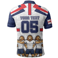 Custom England Football Polo Shirt Three Lions Trophy St George Cross DT05 - Polynesian Pride