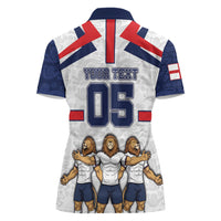 Custom England Football Women Polo Shirt Three Lions Trophy St George Cross