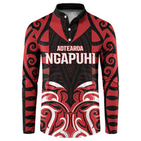Custom Aotearoa Ngapuhi Button Sweatshirt Maori Pattern New Zealand - Polynesian Pride