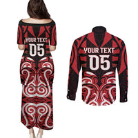 Custom Aotearoa Ngapuhi Couples Matching Puletasi and Long Sleeve Button Shirt Maori Pattern New Zealand - Polynesian Pride