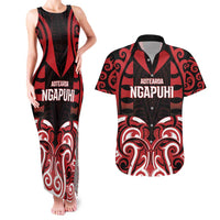 Custom Aotearoa Ngapuhi Couples Matching Tank Maxi Dress and Hawaiian Shirt Maori Pattern New Zealand - Polynesian Pride
