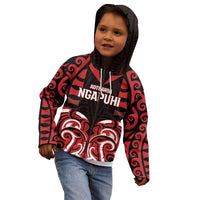 Custom Aotearoa Ngapuhi Kid Hoodie Maori Pattern New Zealand - Polynesian Pride