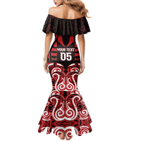 Custom Aotearoa Ngapuhi Mermaid Dress Maori Pattern New Zealand - Polynesian Pride