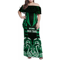 Custom Aotearoa Ngai Tahu Family Matching Off Shoulder Maxi Dress and Hawaiian Shirt Maori Pattern New Zealand - Polynesian Pride