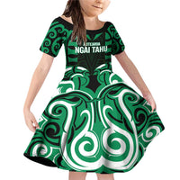 Custom Aotearoa Ngai Tahu Family Matching Off Shoulder Short Dress and Hawaiian Shirt Maori Pattern New Zealand - Polynesian Pride
