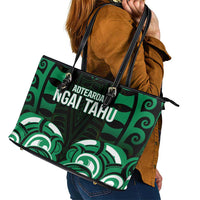 Aotearoa Ngai Tahu Leather Tote Bag Maori Pattern New Zealand - Polynesian Pride