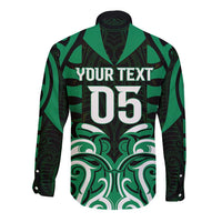 Custom Aotearoa Ngai Tahu Long Sleeve Button Shirt Maori Pattern New Zealand - Polynesian Pride