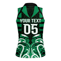 Custom Aotearoa Ngai Tahu Women Sleeveless Polo Shirt Maori Pattern New Zealand - Polynesian Pride
