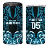 Custom Aotearoa Ngati Porou 4 in 1 Can Cooler Tumbler Maori Pattern New Zealand - Polynesian Pride
