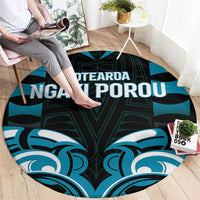 Aotearoa Ngati Porou Round Carpet Maori Pattern New Zealand - Polynesian Pride