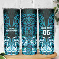 Custom Aotearoa Ngati Porou Skinny Tumbler Maori Pattern New Zealand - Polynesian Pride