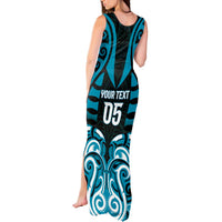 Custom Aotearoa Ngati Porou Tank Maxi Dress Maori Pattern New Zealand - Polynesian Pride