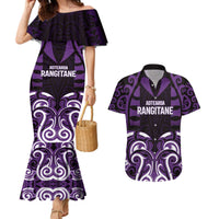 Custom Aotearoa Rangitane Couples Matching Mermaid Dress and Hawaiian Shirt Maori Pattern New Zealand - Polynesian Pride